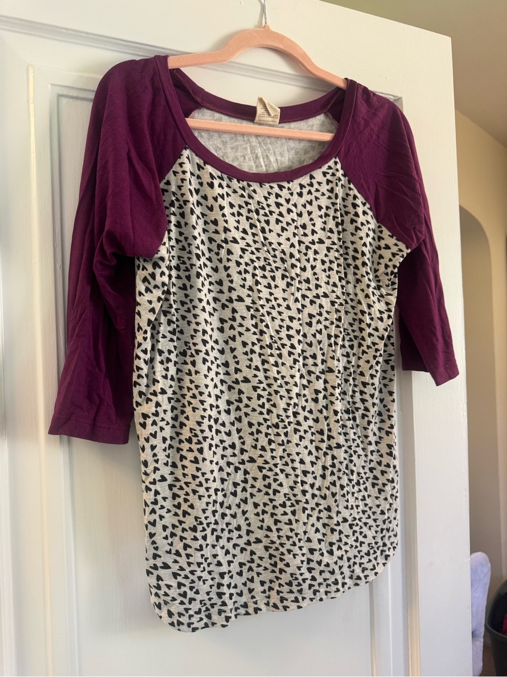Buttercream Clothing Heart-Print Baseball T